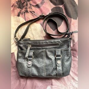 Black Women's Crossbody Bag - Classic Textured Design